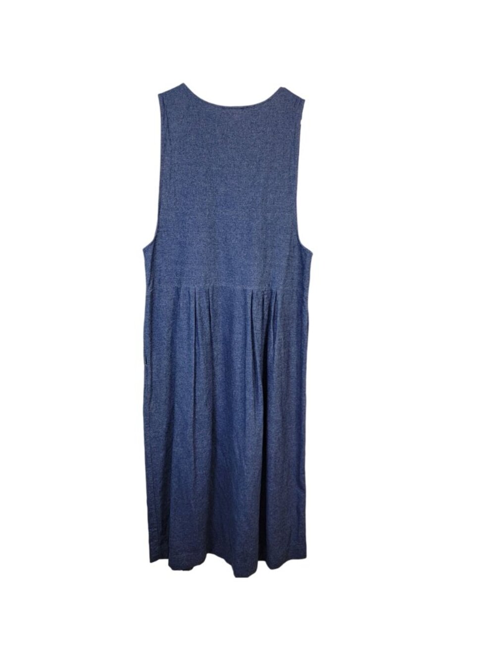 Vintage 90s Denim Maxi Dress Women Medium Scottie Dog Embroidered Teacher 8 10 M - Picture 9 of 15